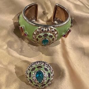 Gorgeous Cuff Bracelet with Matching Ring